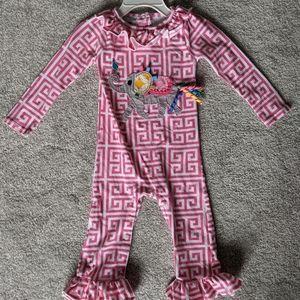 Mud Pie elephant romper 9-12 mo